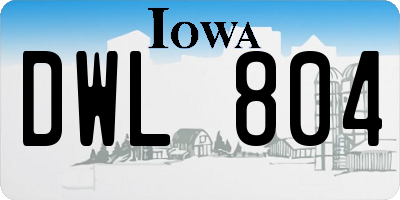IA license plate DWL804