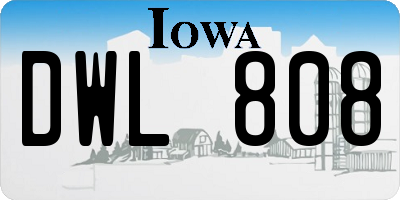 IA license plate DWL808