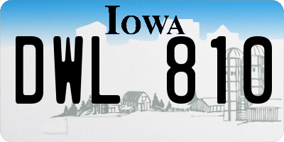 IA license plate DWL810