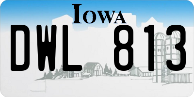 IA license plate DWL813