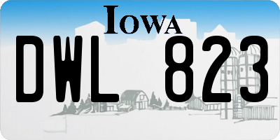 IA license plate DWL823