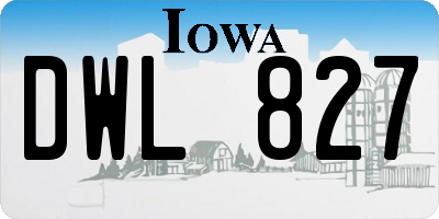 IA license plate DWL827