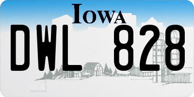 IA license plate DWL828
