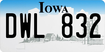 IA license plate DWL832