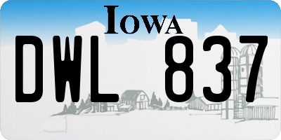 IA license plate DWL837