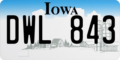 IA license plate DWL843