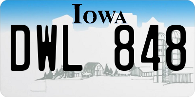 IA license plate DWL848