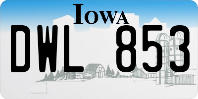 IA license plate DWL853