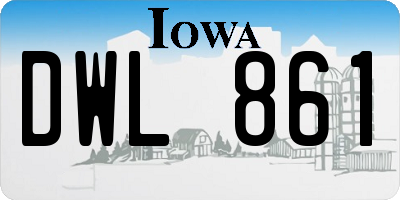 IA license plate DWL861