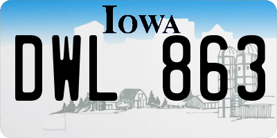 IA license plate DWL863