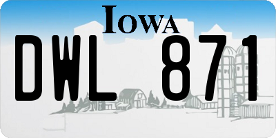 IA license plate DWL871