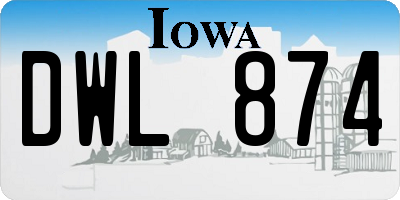 IA license plate DWL874