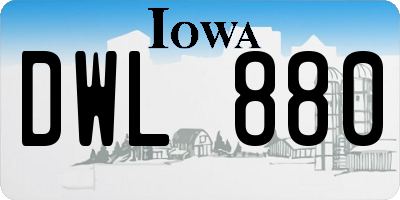 IA license plate DWL880
