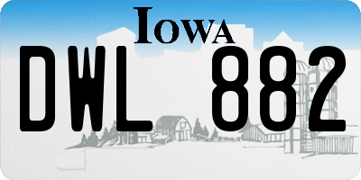 IA license plate DWL882