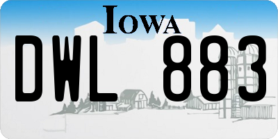 IA license plate DWL883