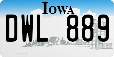 IA license plate DWL889