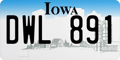 IA license plate DWL891