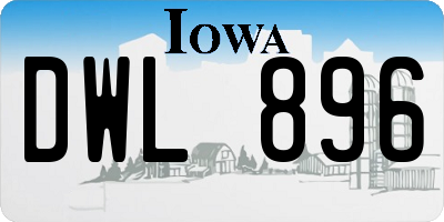 IA license plate DWL896