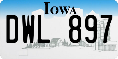 IA license plate DWL897