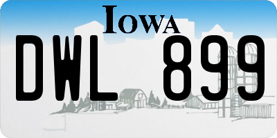 IA license plate DWL899