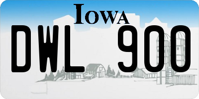 IA license plate DWL900