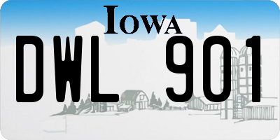 IA license plate DWL901