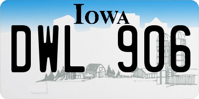 IA license plate DWL906