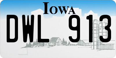 IA license plate DWL913