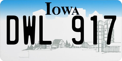 IA license plate DWL917