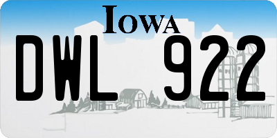 IA license plate DWL922