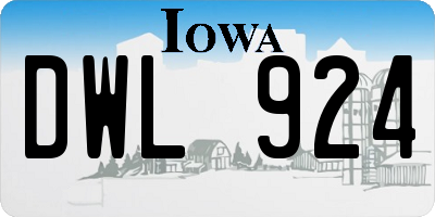 IA license plate DWL924