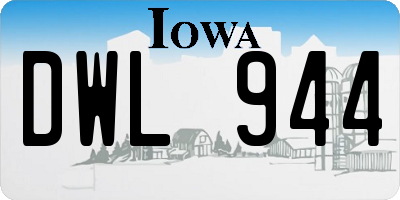IA license plate DWL944