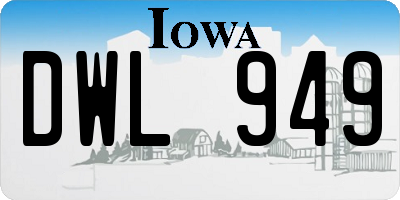 IA license plate DWL949