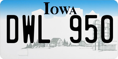 IA license plate DWL950