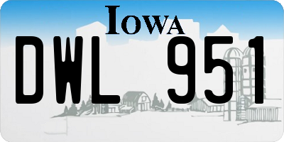 IA license plate DWL951