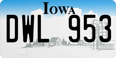 IA license plate DWL953