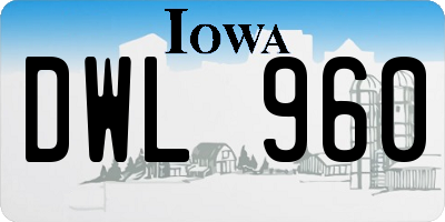 IA license plate DWL960