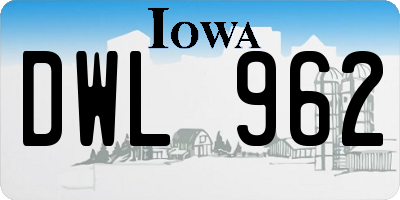 IA license plate DWL962