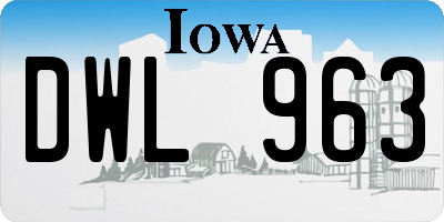 IA license plate DWL963