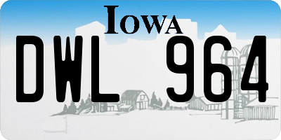 IA license plate DWL964