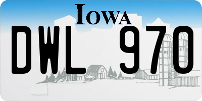 IA license plate DWL970