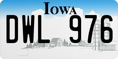 IA license plate DWL976