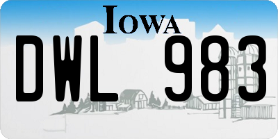 IA license plate DWL983