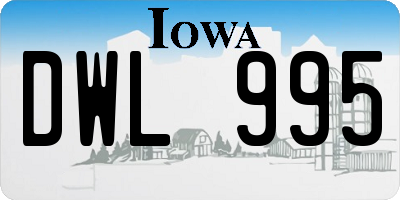 IA license plate DWL995