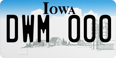 IA license plate DWM000