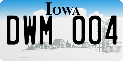 IA license plate DWM004