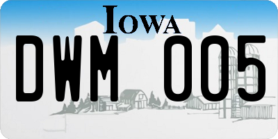 IA license plate DWM005