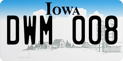 IA license plate DWM008