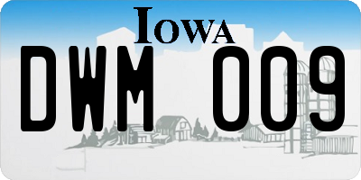 IA license plate DWM009