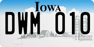IA license plate DWM010